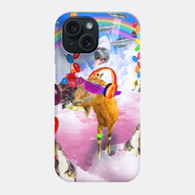 Cook Dog Riding Goat in Space Phone Case by Random Galaxy