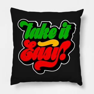 Take It Easy! Rasta Colors Reggae Pillow