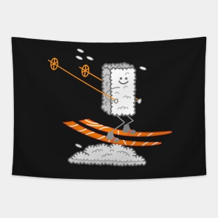 Sushi on skis - winter sports Tapestry