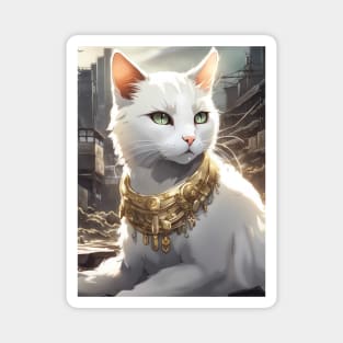 Majestic cat wearing gold Magnet