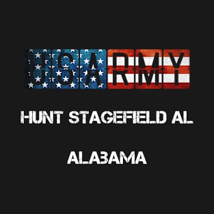 Hunt Stagefield AL Alabama US Flag Army T-Shirt