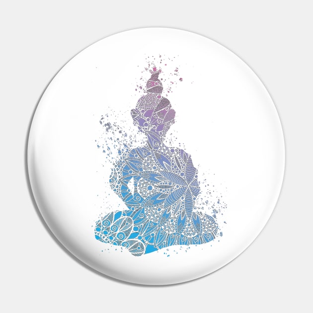 Blue Mandala Buddha Pin by ZeichenbloQ