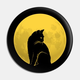 Black Cat and Full Moon Pin