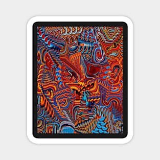 Dragons in Fire Abstract Pattern Magnet