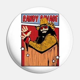 Randy Savage Pop Art Comic Style Pin