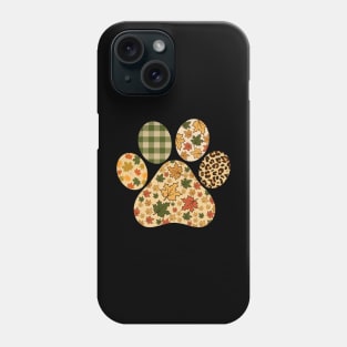 Leopard Thanksgiving Leaves Dog Paw Lover Thanksgiving Women Phone Case