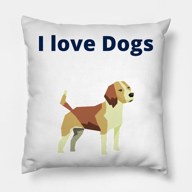 I love Dogs - dog Pillow by PsyCave