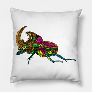 Rhinoceros Colorful Rhinoceros Beetle Cheerful Large Pillow