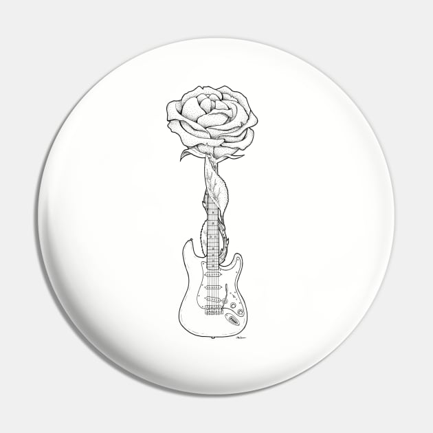 Blossoming Guitar Pin by CRWarner