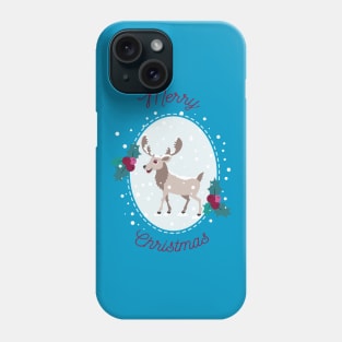 Merry Christmas - Moose and snow Phone Case