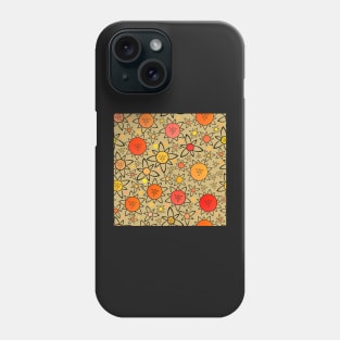 Flower Suns Warm on Soft Khaki Repeat 5748 Phone Case