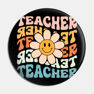 Teacher Daisy Colorful Elementary School Teacher Pin