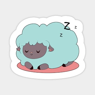 cute green pacefully sleeping sheep Magnet