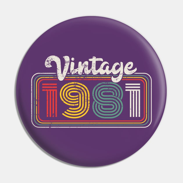 Vintage 1981 Birthday Gift 40th Birthday Gift Pin by Salt88