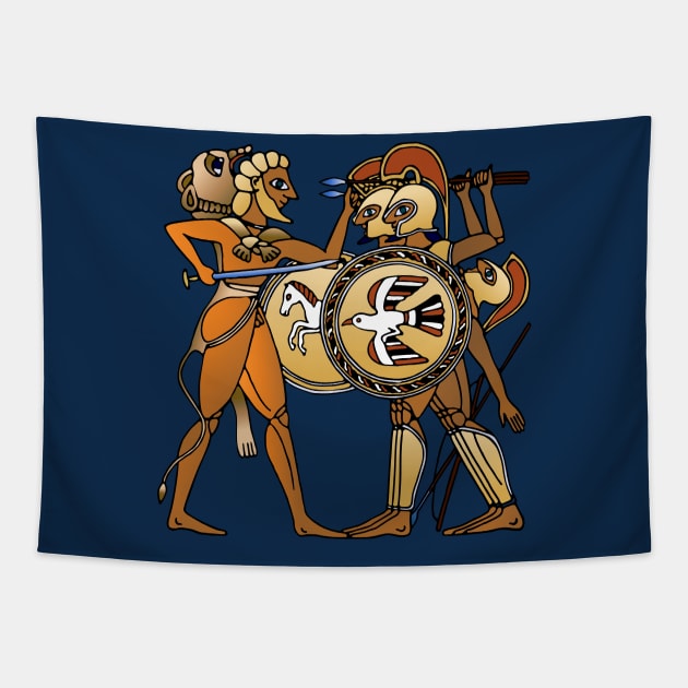 Herakles vs Geryonus Tapestry by Mosaicblues