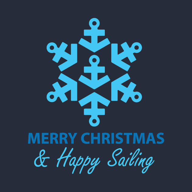 Merry Christmas & Happy Sailing (Anchor Snowflake) by Love2Dance