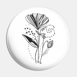 Summer time abstract black flowers Pin