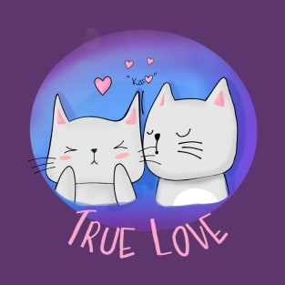 True Love with Cats and a kiss T-Shirt