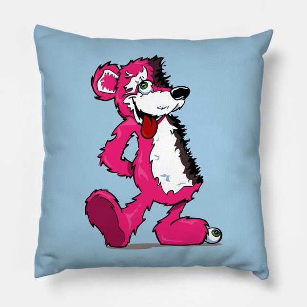 Breaking Bear Pillow by Mike Hampton Art