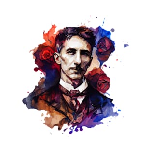 NIKOLA TESLA WATER COLOR PORTRAIT T-Shirt