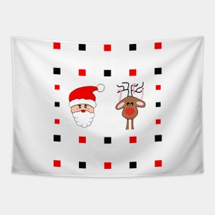 Santa And His Reindeer Tapestry