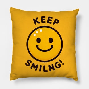 Emoticon Acid House Smile Face KEEP SMILING Radiant Positivity Pillow