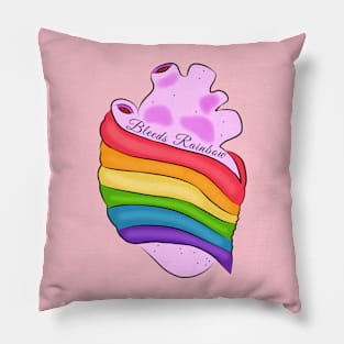 Lgbt pride rainbow heart Pillow