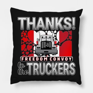 FREEDOM CONVOY CANADA  THANKS TO THE TRUCKERS - TRUCKERS FOR FREEDOM WE LOVE YOU TRUCKERS GRAY LETTERS Pillow