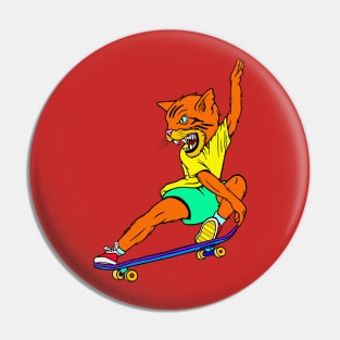 Skate Cat Pin