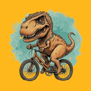 Cute dinosaur on a bicycle, dino t rex bicycling cute gift ideas T-Shirt