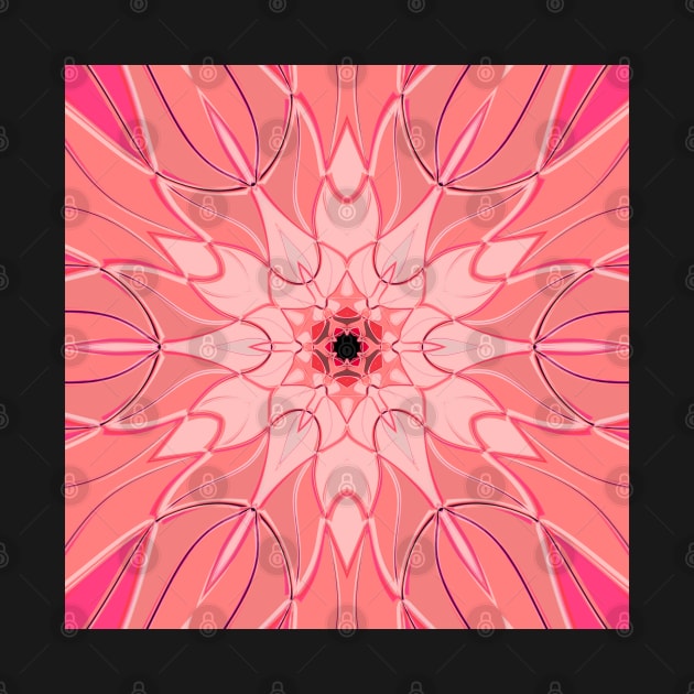 Cartoon Mandala Flower Pink by WormholeOrbital