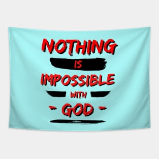 Nothing is Impossible With God | Christian Saying Tapestry