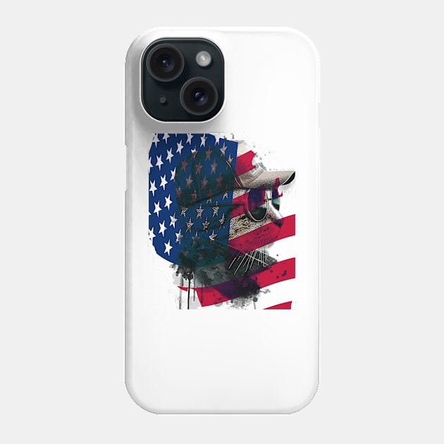 Funny cat and american flag Phone Case by NATSY_CAT