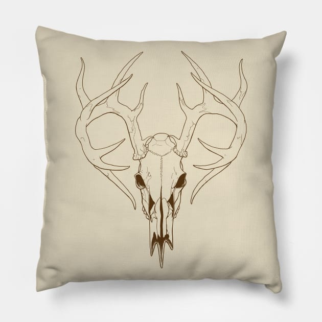 Deer Skull Pillow by Ian Moss Creative