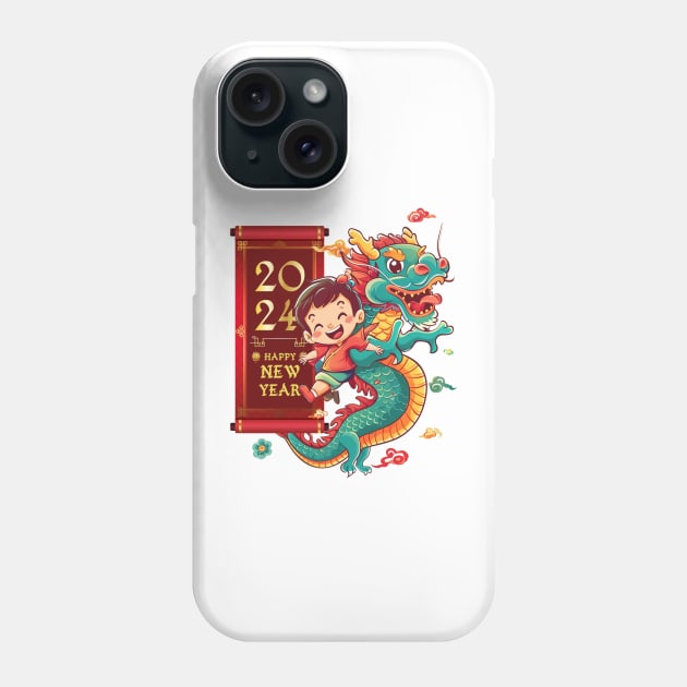 Chinese New Year Dragon Dance: Happy New Year 2024! Phone Case by YUED