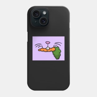 Bunny Mouth With Carrot Face Mask (Lavender) Phone Case