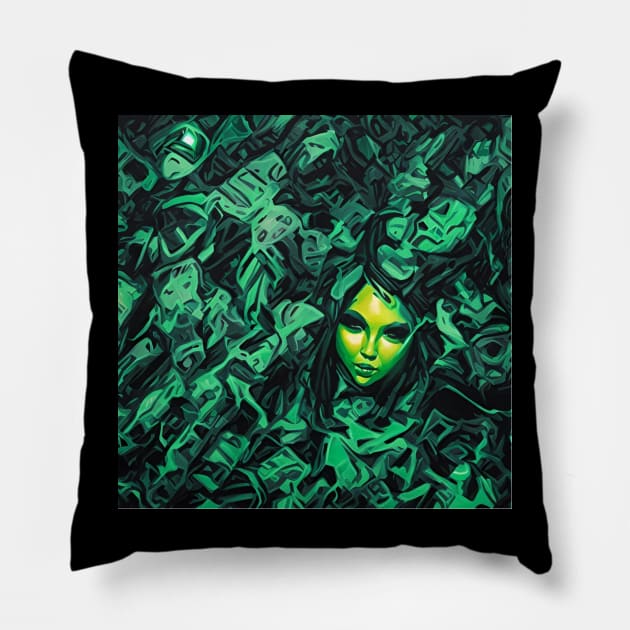 Alien doll Pillow by Glenbobagins