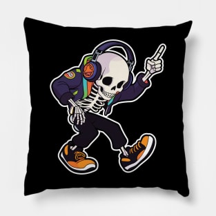 Rainbow Skeleton Dancing. The Spooky Dance-Off. Hiphop skeleton Pillow