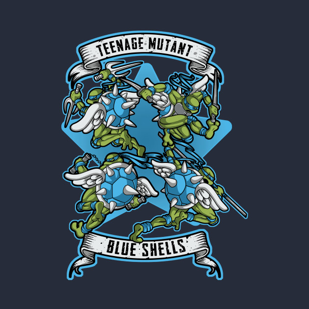 Teenage Mutant Blue Shells - Ninja Turtles - T-Shirt | TeePublic