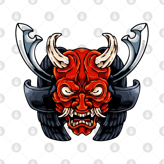 Oni And Samurai Helmet by andhiika