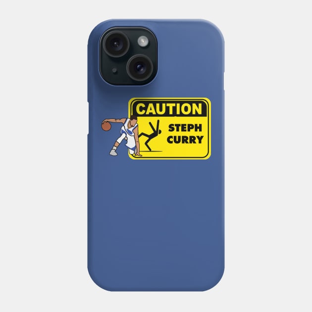 Steph Curry Funny Caution Ankle Breaker - NBA Golden State Warriors Phone Case by xavierjfong