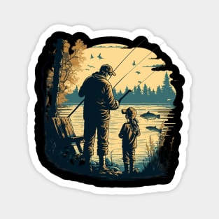 father with his daughter, Fishing Magnet