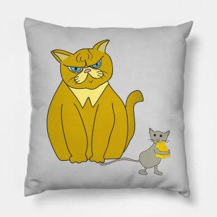 Cat and mouse Pillow