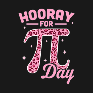 Hooray For Pi Day Pink Leopard Print T-Shirt