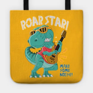 cool dinosaur rock star Tote