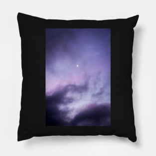 Purple Dreamy Sunset with Illuminated moon over New Zealand Pillow