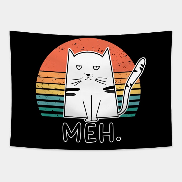 Funny Cute Cat Feeling Meh Face Cat Lover Meme Cat Tapestry by Ray E Scruggs