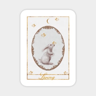 Tarot Card Gold Watercolor Rabbit| Gold Crescent Moon| Gold Butterflies Magnet