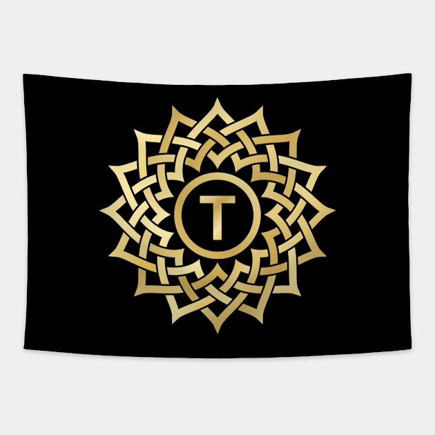 Monogram with celtic knots Tapestry by Florin Tenica