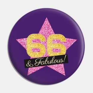 66th Birthday Gifts Women Fabulous - Pink Gold Pin